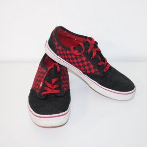 13A    YOUTH SIZE 5 VANS - RED AND BLACK LACE UP